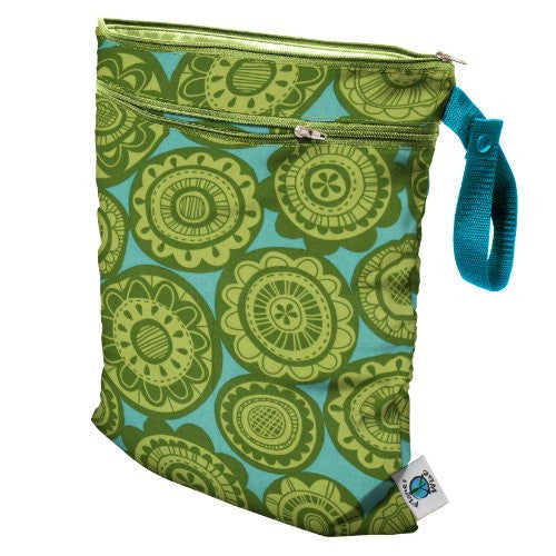 Planet Wise Wet/Dry Diaper Bag (Color: Lime Sommersaults)