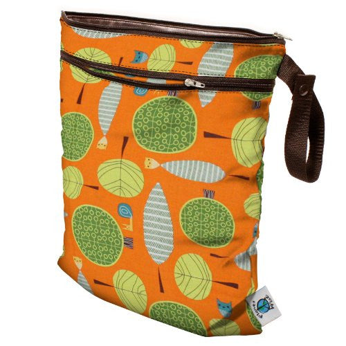 Planet Wise Wet/Dry Diaper Bag (Color: Orange Woods)