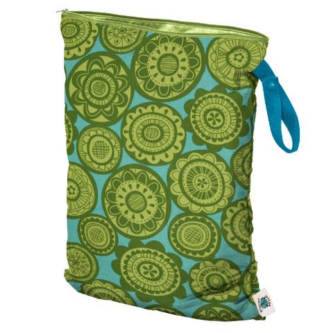 Planet Wise Diaper Wet Bag (Size: Large Color: Lime Somersaults)
