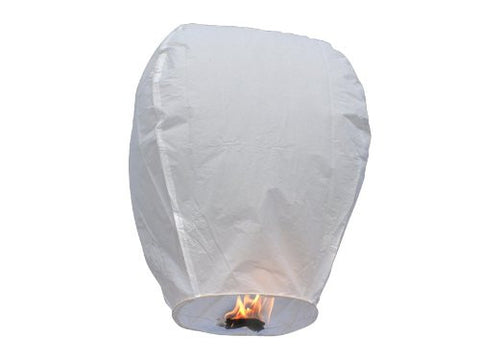 40" Tall Premium SKY LANTERNS - Fully Assembled - Flame Retardant - 100% Biodgradable (Size: Color: White)