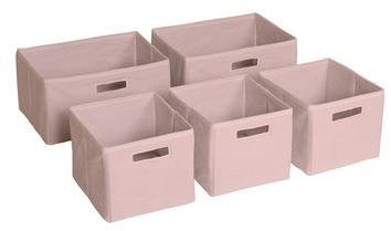 Pink Storage Bins - Set of 5