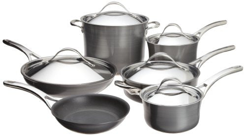 11-Piece Set: 1.5 Qt. & 3 Qt. Covered Saucepans, 8 Qt. Covered Stockpot, 8.5" Open Skillet, 12" Covered Skillet, 3 Qt. Covered Sauté with Helper Handle