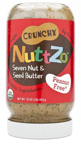 Nuttzo Nut Butters with Omega 3 Crunchy, Peanut Free At least 95% Organic 16 oz