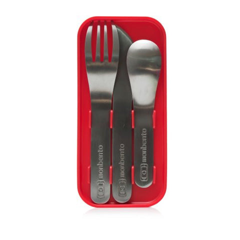 monbento nomad cutlery set - red
