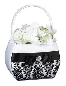 Black Damask Flower Basket
