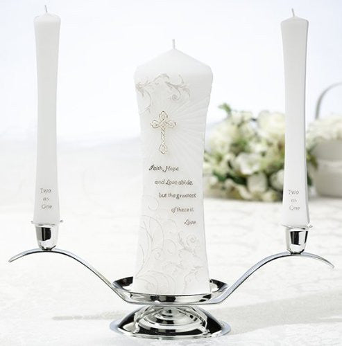 Christian Unity Candle and Two Tapers