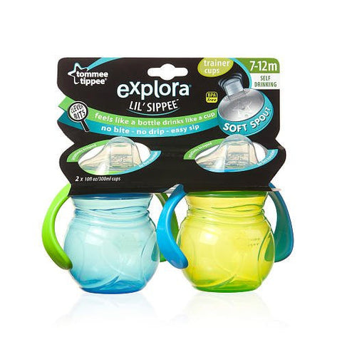 Tommee Tippee Explora Li'l Sippee Trainer Cup 2pk 7-12 Months 10 Ounces (Boy)