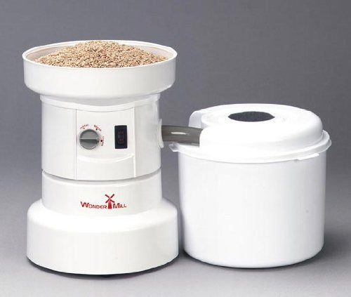 Wondermill 110v Electric Grain Mill with Flour Canister and added Flour Bagger Canister and Bags