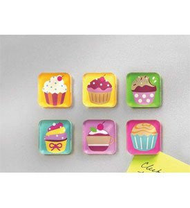 Be Square Magnets/Cupcakes 6/Card - Assorted