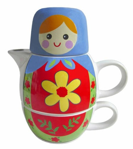 Streamline Nesting Dolls Tea for Two Set - Blue