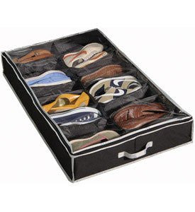 Gearbox Black/Grey 16 Cell Underbed Shoe Chest