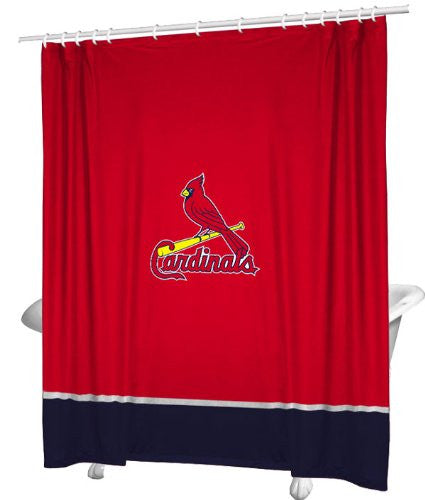 SIDELINES SHOWER CURTAIN St Louis Cardinals - Color Bright Red - Size 72x72