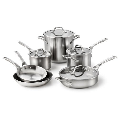 Calphalon 10-Piece AccuCore Stainless Steel Cookware Set