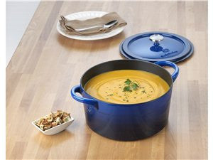 Calphalon 1837801 Simply Enamel Cast Iron Dutch Oven and Cover, 7-Quart, Blue