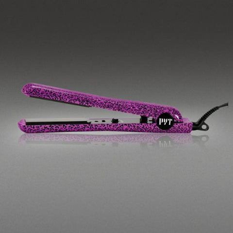 PYT Ceramic 1.25 Hair Straightener Purple Cheetah