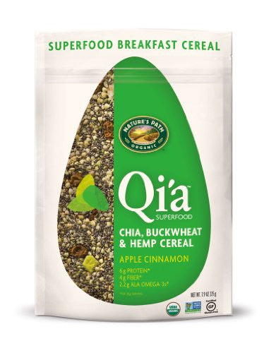 Nature's Path Qi'a Chia Buckwheat and Hemp Cereal, Apple Cinnamon, 7.9-Ounce