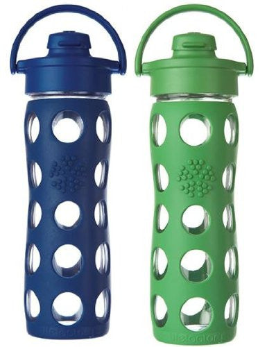 16 oz Glass Bottle with Flip Cap, Grass Green AND 16 oz Glass Bottle with Flip Cap, Midnight Blue ORDER 1 OF EACH ITEM TO MATCH AMAZON LISTING