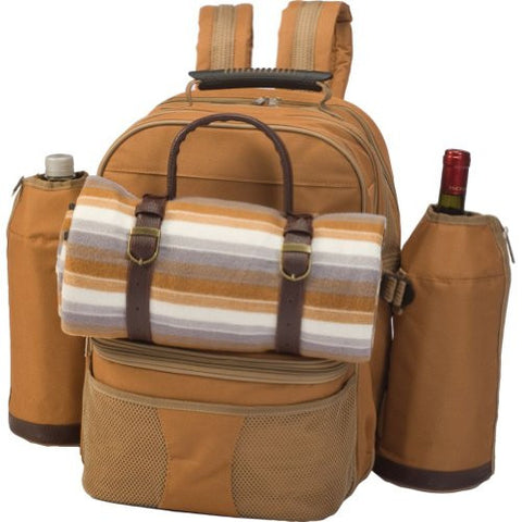 Tremont 4-Person Insulated Picnic Backpack w/ Blanket (Color: Brown)