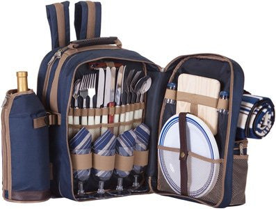 Tremont 4-Person Insulated Picnic Backpack w/ Blanket (Color: Navy)