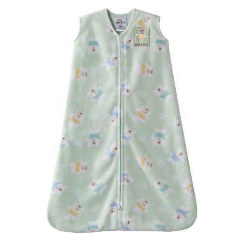 SleepSack Wearable Blanket, Micro Fleece (Sage Happy Bears, Medium)