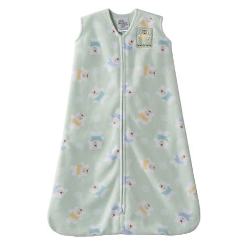 SleepSack Wearable Blanket, Micro Fleece (Sage Happy Bears, Medium)