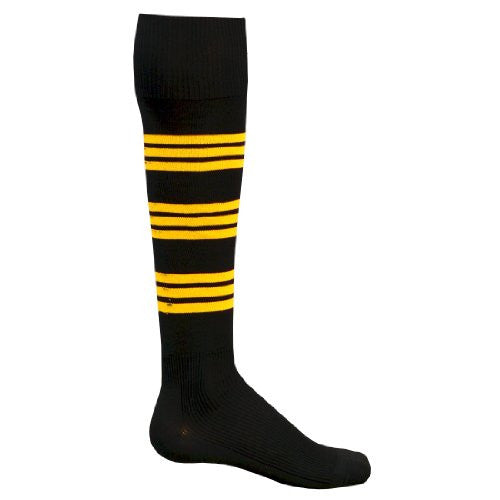 Florescent Warrior Athletic Socks, Large, Black/Flo. Yellow