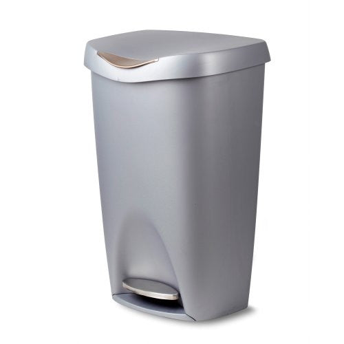 Umbra Brim 13-Gallon Step Waste Can (Color: Nickel)