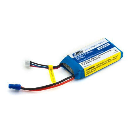 1300mAh 2S 7.4V 20C LiPo, 18AWG EC2