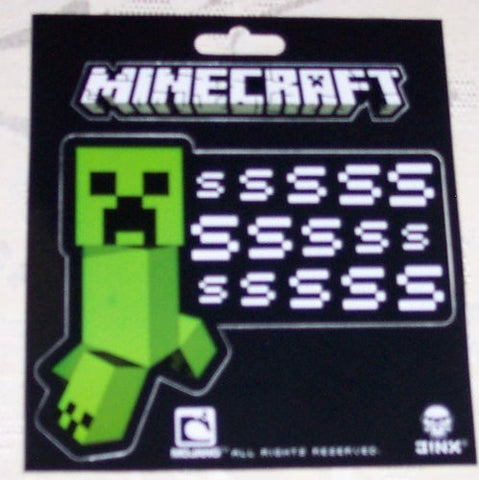 Minecraft Creeper SSSsss Sticker  4.5" x 3.5"