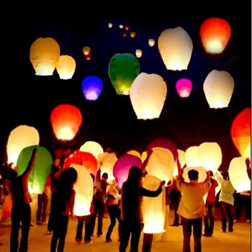 20 PCS Sky Lanterns Paper Lanterns Chinese Wishing Lantern For Birthday Wedding Party