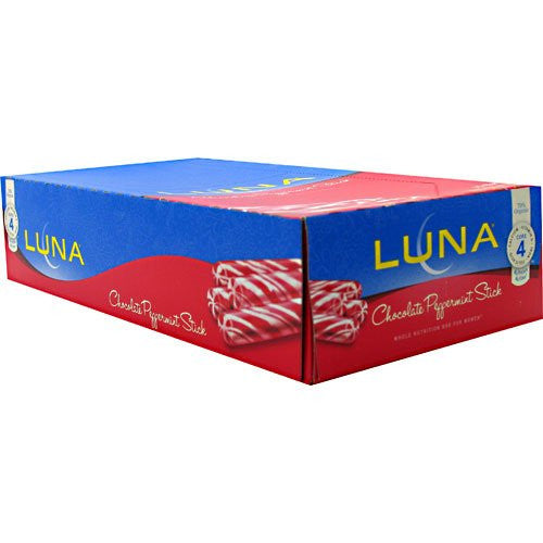 Luna Nutrition Bar for Women, The Whole Nutrition Bar, CHOCOLATE PEPPERMINT STICK, 15 Bars, From Clif