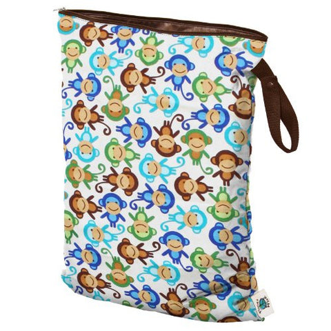 Planet Wise Diaper Wet Bag (Size: Large Color: Monkey Fun)