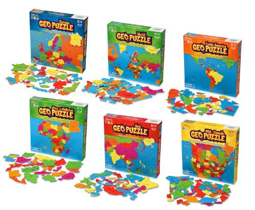 Complete Set - 6 Educational Geography Jigsaw Puzzles