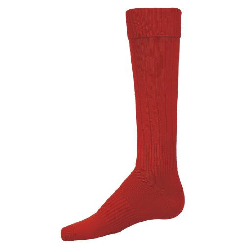 Elite Ribbed Construction Stretch Nylon Athletic Socks, Small, Red