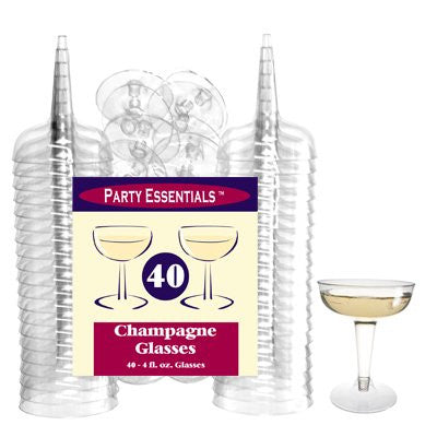 2 PC. CHAMPAGNE GLASSES - CLEAR 40 CT.
