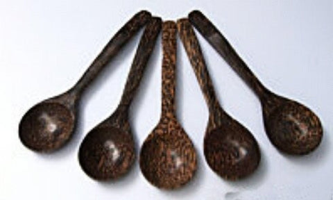 Wooden Utensil 5 Palm Wood Soup Spoon 8" palmwood Kitchenware Kitchen Accessory Thailand Handcraft