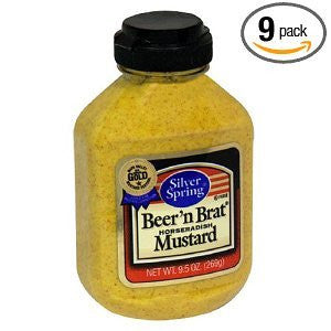 Beer'n Brat Horseradish Mustard 9.5 OZ (Pack of 4)