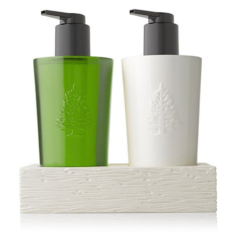 Thymes Frasier Fir Sink Set with White Ceramic Caddy