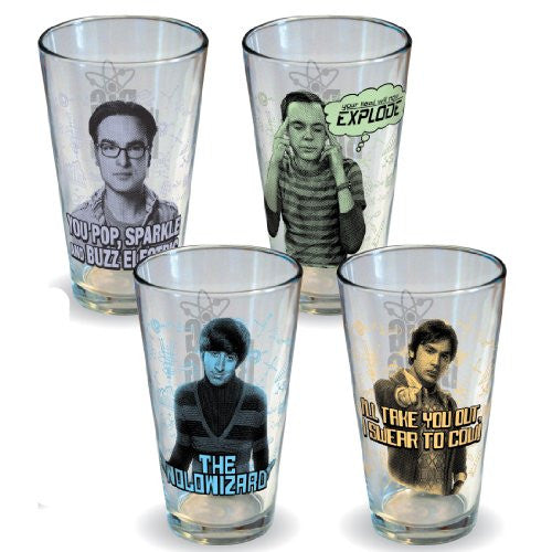 Set of 4 Big Bang Theory Character Glasses 09880