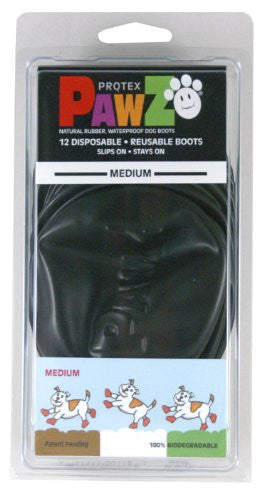 Dog Boots 12pc-Medium (Black)