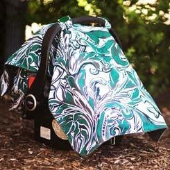 Carseat Canopy Baby Infant Car Seat Cover w/Attachment Straps and Minky Fabric (Color: Reagan)