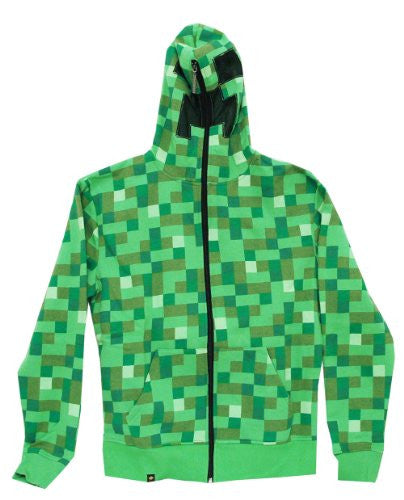 Minecraft Creeper Premium Zip-up Hoodie,  X-Large