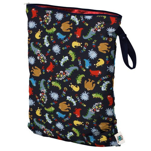 Planet Wise Wet Diaper Bag, Monster Mash, Large