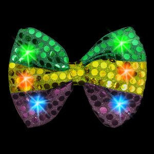 LED Mardi Gras Sequin Bow Tie