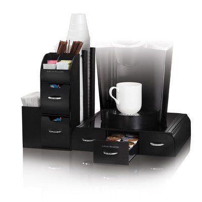 Mind Reader "Combine" 2-Piece Coffee and Accessory Station, Black
