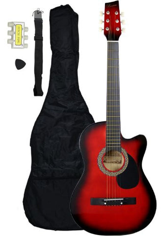 38" Acoustic Cutaway Guitar Starter Kit (Colour-Red)