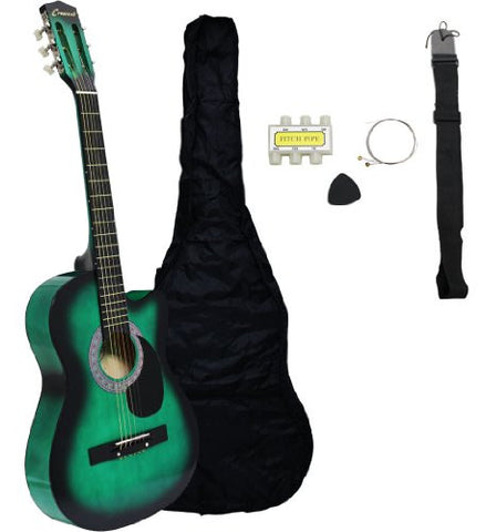 38" Acoustic Cutaway Guitar Starter Kit (Colour-Green)