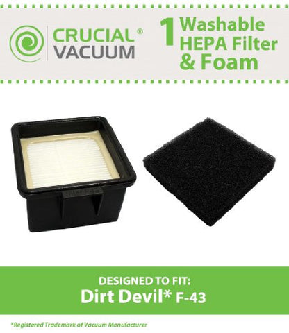 F43 FILTER AND FOAM FILTER MADE TO FIT DIRT DEVIL