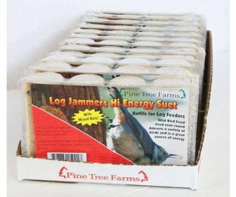 Pine Tree Log Jammer Hi-Energy Suet Plugs, Twelve 4-packs