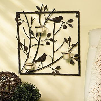 Bird Wall Décor with Votive Holders